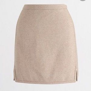 Wool blend beige neutral mini skirt